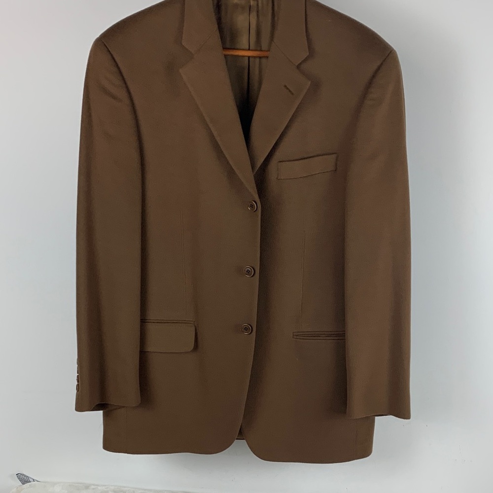 Men's 100% Cashmere Classic Brown Blazer